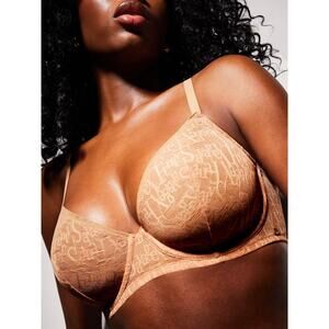 Savage X Fenty‎ Signature Script Unlined Bra – Sweet Latte Nude 32B, NWT
